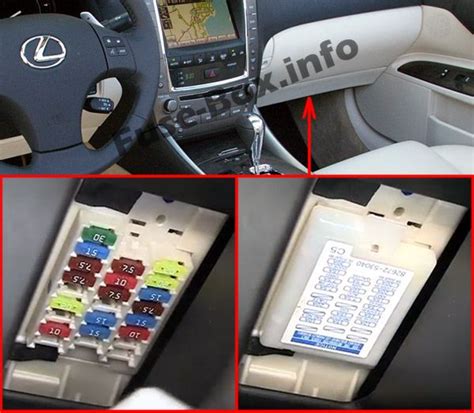 The video above shows how to replace blown fuses in the interior fuse box of your 2008 Lexus RX350 in addition to the fuse panel diagram location. . Lexus fuse box location